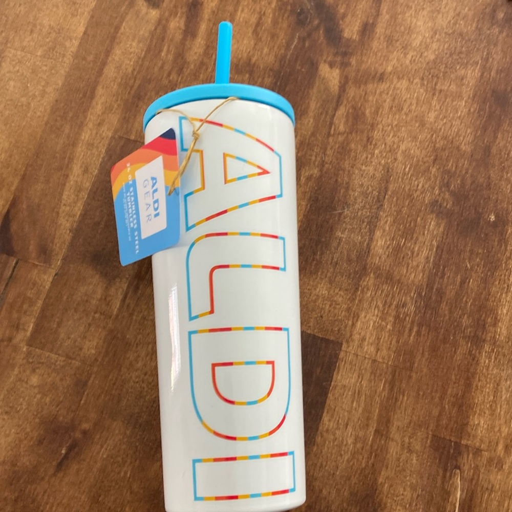 Aldi stainless steel tumbler.